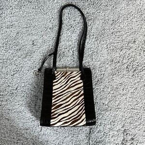 Brighton Zebra Print Leather Shoulder Bag